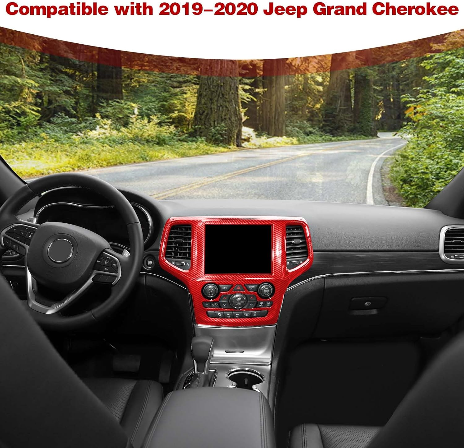 Cubierta para panel de navegación con bisel central para Grand Cherokee Center Dash compatible con Jeep Grand Cherokee 2019 2020, accesorios