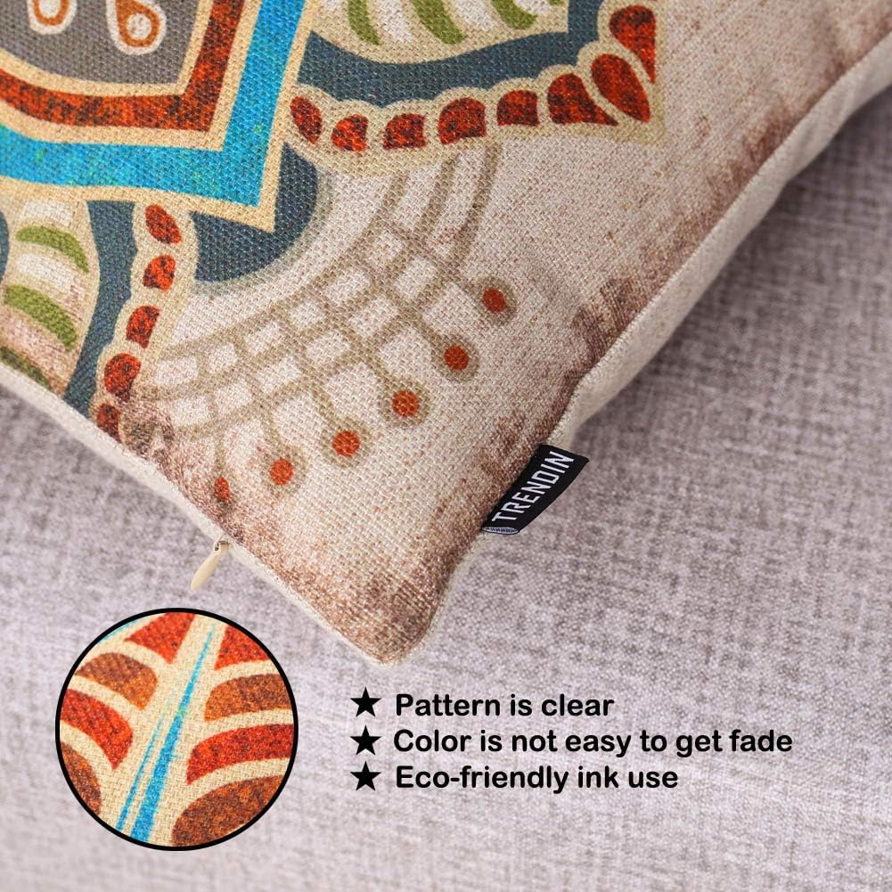 TRENDIN PL1064TR – Funda de almohada navideña de 12 x 20 pulgadas, decoración de Navidad, de lino, rectangular, decorativa, lumbar, para cintura, 12