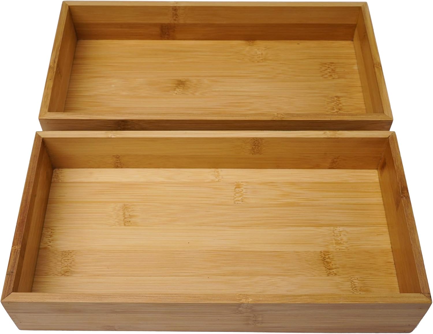 Aviboo Organizador de cajones y bandeja de almacenamiento de madera de bambú, soporte multiusos para manualidades, costura, oficina, baño, cocina