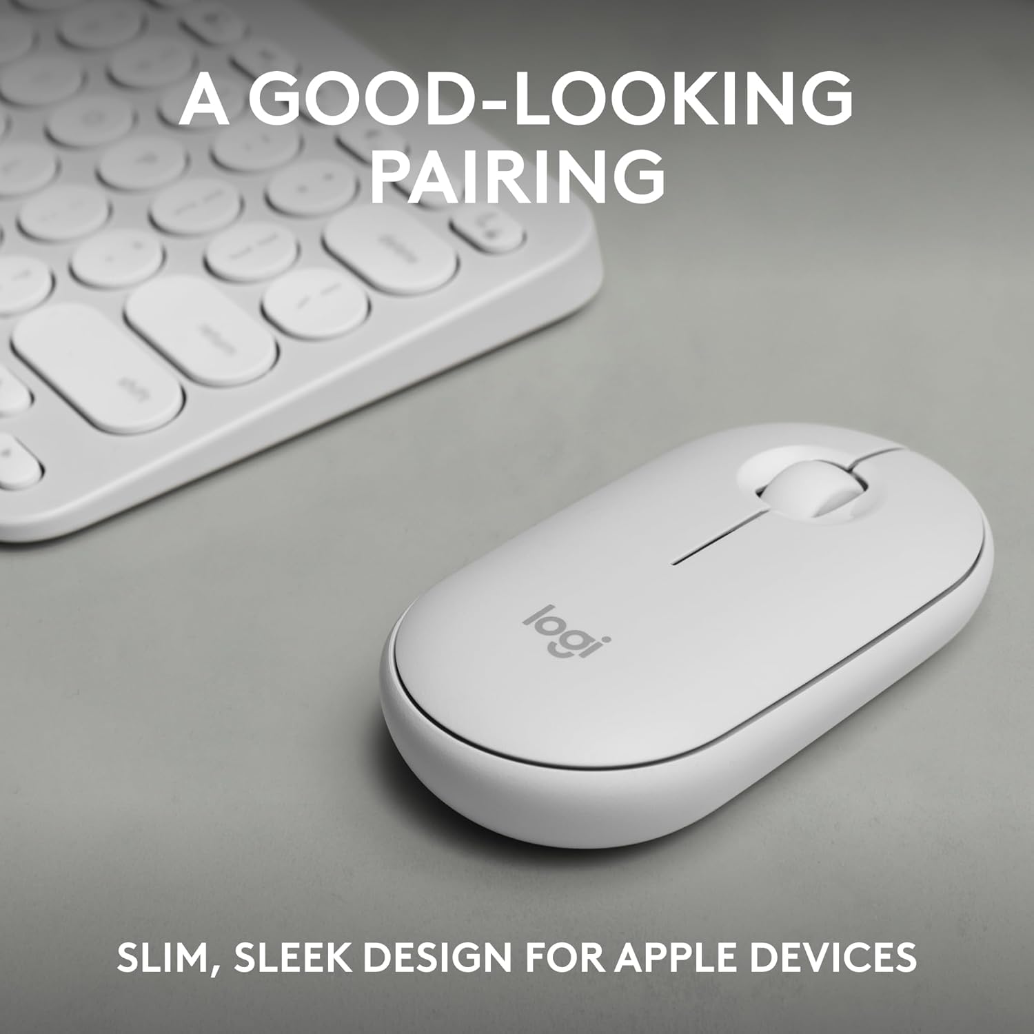 Logitech Pebble 2 Combo para Mac, teclado y mouse inalámbricos, delgado, silencioso y portátil, personalizable, mouse y teclado Bluetooth, fácil de