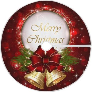 Fondo Campanas de Navidad Treeskirt, falda de árbol Feliz Navidad, decoraciones grandes del árbol de Navidad, decoración de Navidad Fondo Campanas de Navidad Treeskirt, falda de árbol Feliz Navidad, decoraciones grandes del árbol de Navidad, decoración de Navidad