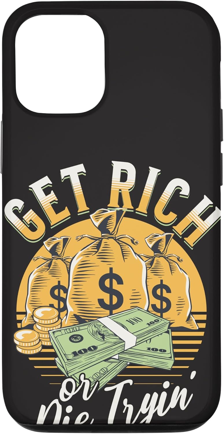 Funda de dinero millonario para iPhone 1212 Pro Get Rich or Die Trying Cash Hustle