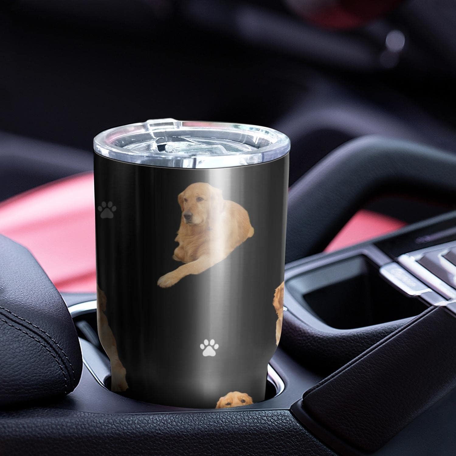 Divertido vaso de perro Golden Retriever de regalo para mujereshombres, doble pared de acero inoxidable aislado al vacío, vasos de agua para