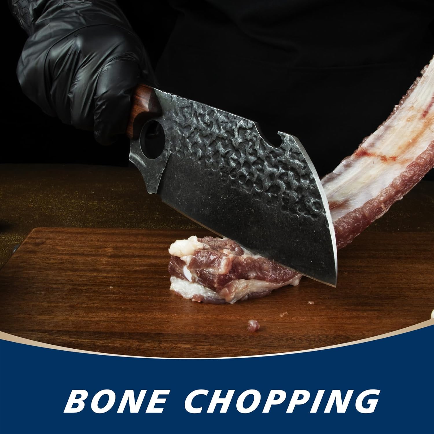 ohmonlyhoo Cuchilla de carne para cortar carne, picar, cortar en cubitos, picar, picar, cuchillos de cocina de 12 pulgadas hechos con acero HC