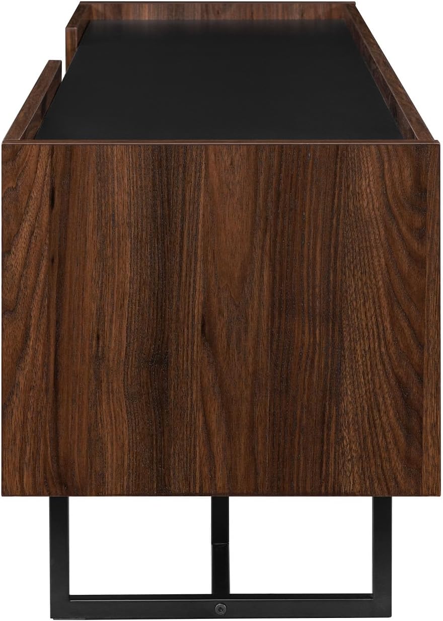 Walker Edison Rowan – Soporte de puerta bajo desplegable de madera y mármol sintético contemporáneo para televisores de hasta 65 pulgadas, 63