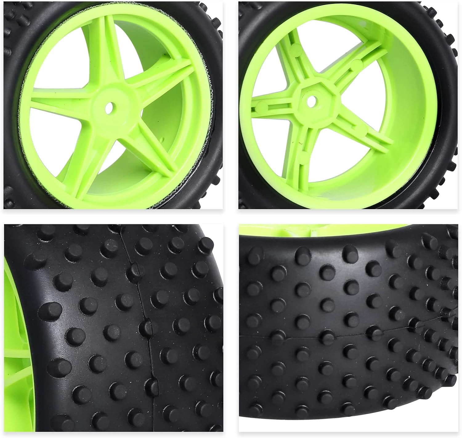Llantas hexagonales de 0.472in y neumáticos de goma con inserciones de espuma de 3.46 pulgadas  3.465in de repuesto para 110 RC todoterreno Buggy,