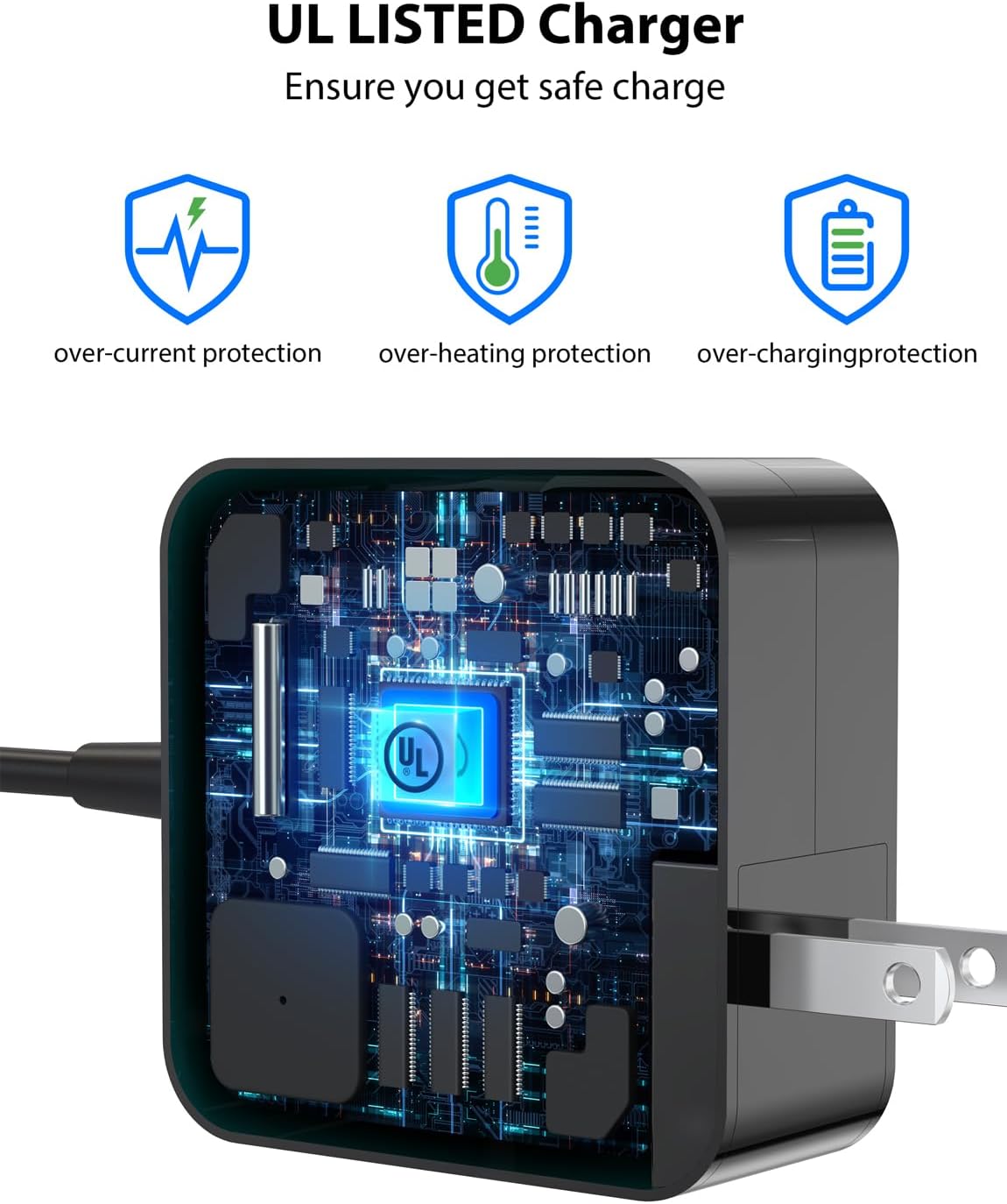 Cargador USB C de 45 W, adaptador de carga súper rápida de 6.6 pies6.6 ft de largo para S23 Ultra, S23+S23, portátil, tableta, cubierta de vapor,
