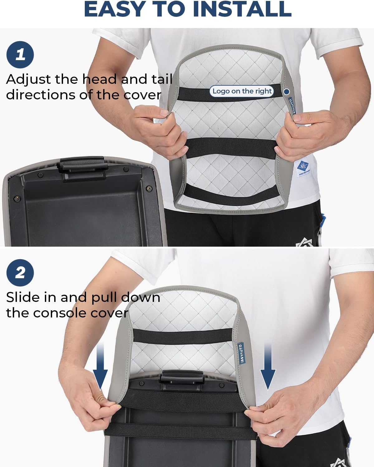 ISSYAUTO Funda de consola central compatible con Pilot 2009-2015, cubierta de cuero para reposabrazos para automóvil, funda protectora duradera para