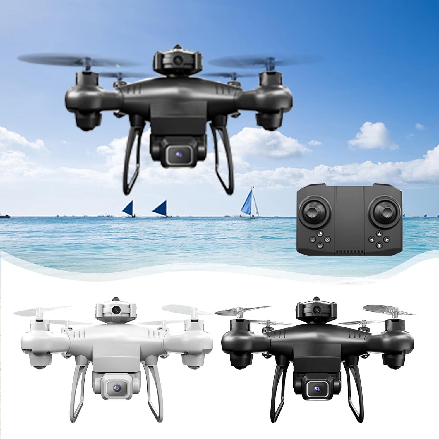 Gbsell Mini dron con cámara dual 1080p HD FPV Control remoto Juguetes regalos para niños niñas con altitud de retención modo sin cabeza Ajuste de