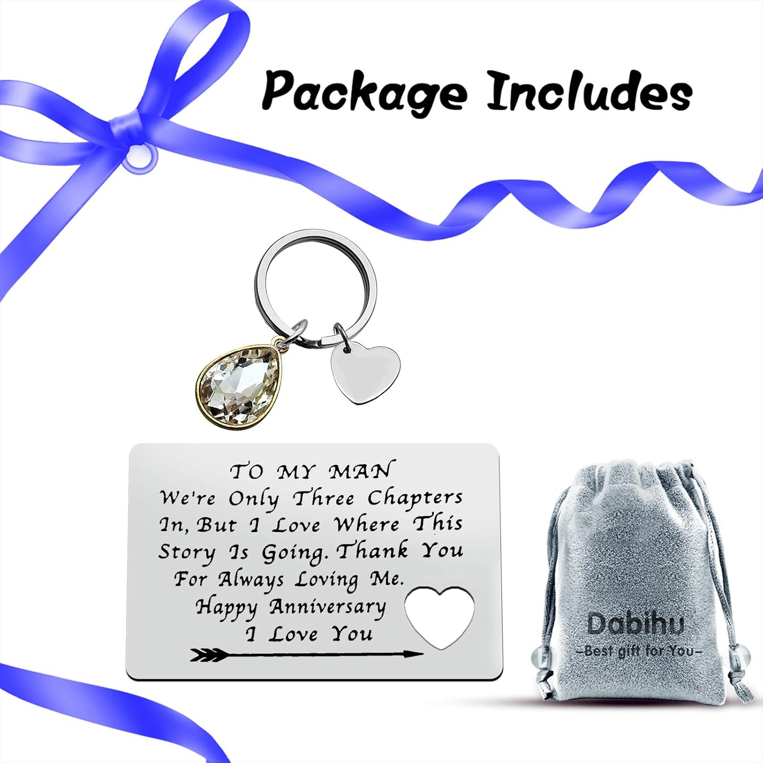 Tarjeta de inserción de cartera, regalo de aniversario para marido, novio, tarjeta de aniversario de 3 años, para mi hombre, regalo de compromiso de