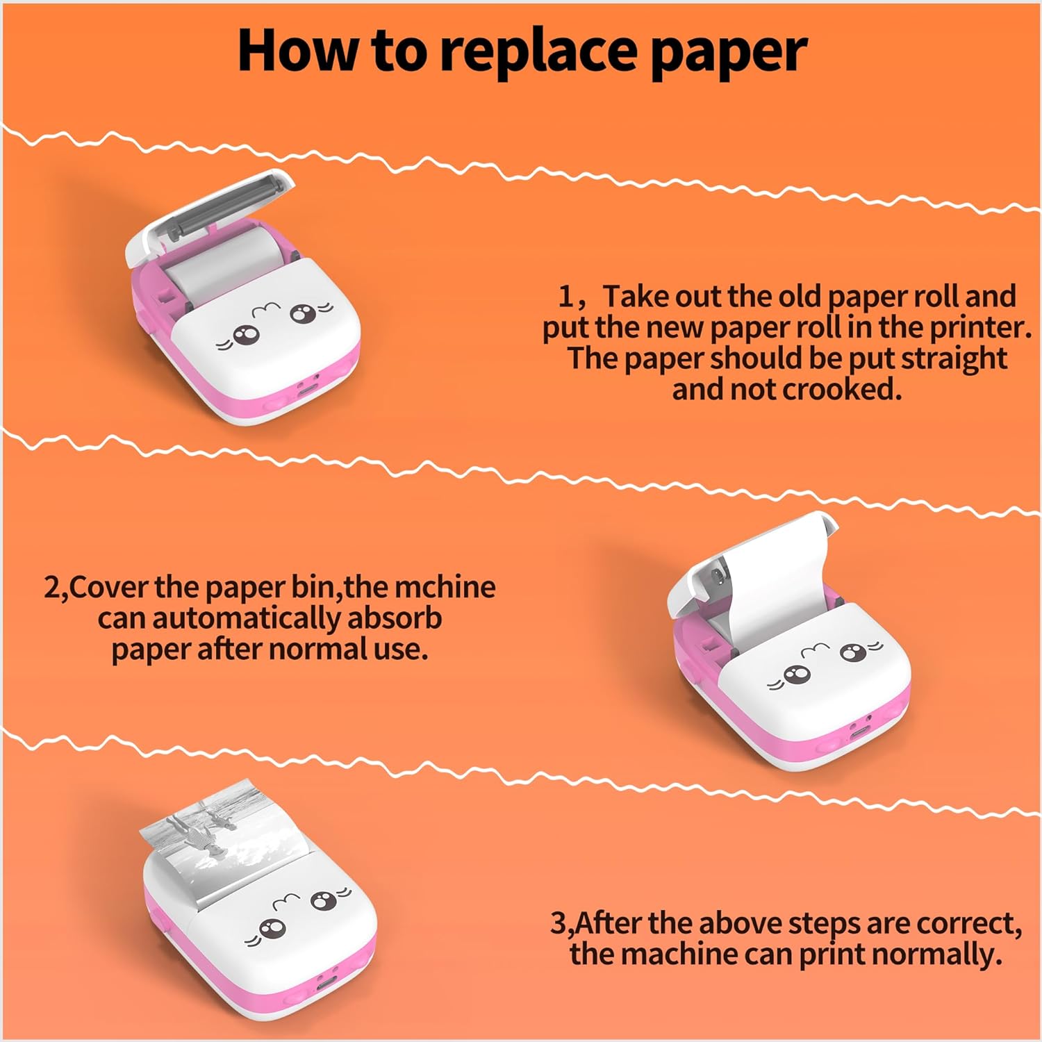 (13 rollos de papel térmico), impresora adhesiva sin tinta, mini impresora de bolsillo, mini impresora térmica de bolsillo, aplicación iOS Android