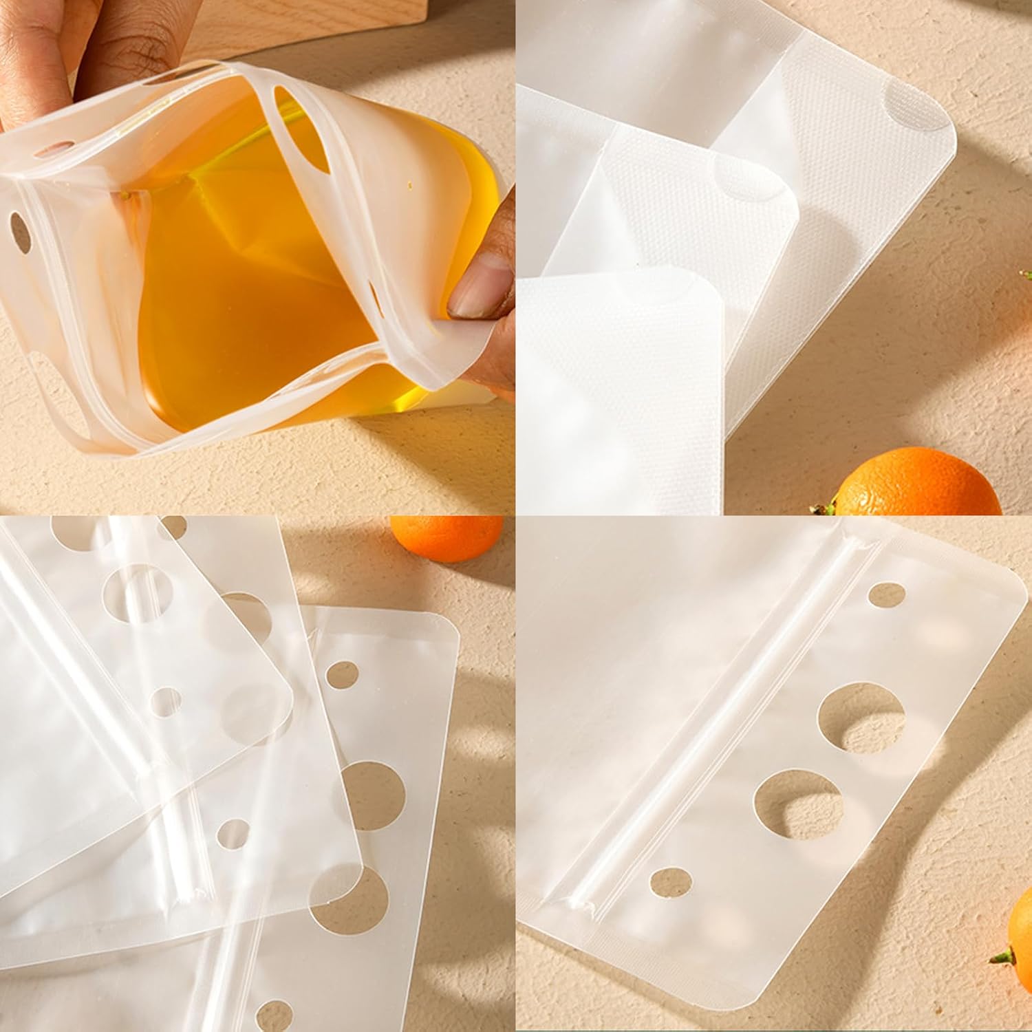 100 bolsas de bebida con 100 popotes de bebida, bolsas reutilizables para batidos, bolsas de jugo, bolsas de bebidas para adultos, bolsas de bebidas