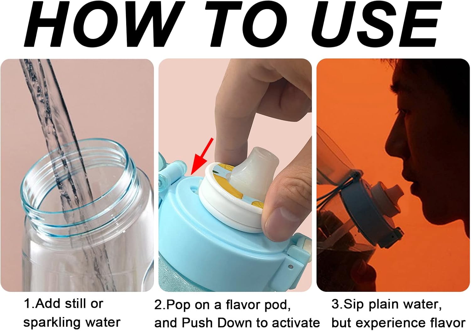 1 unidad de cápsulas de sabor para botella de agua Alr Up, cápsulas de sabor aromático afrutado para botella de bebida Alr con accesorios de