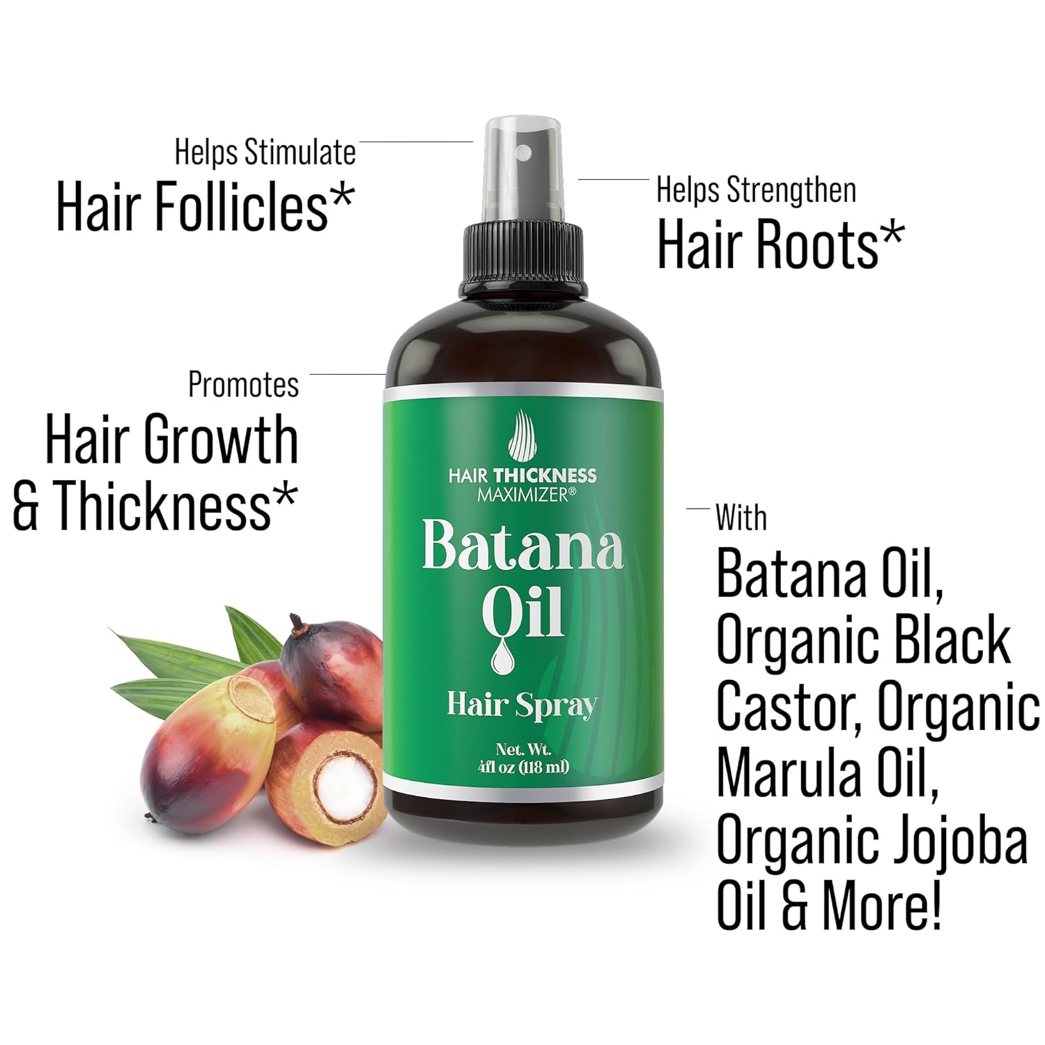 Aceite de batana para el crecimiento del cabello. Batana cruda de Honduras + ricino negro. Vegano, suero acondicionador sin enjuague para mujeres,