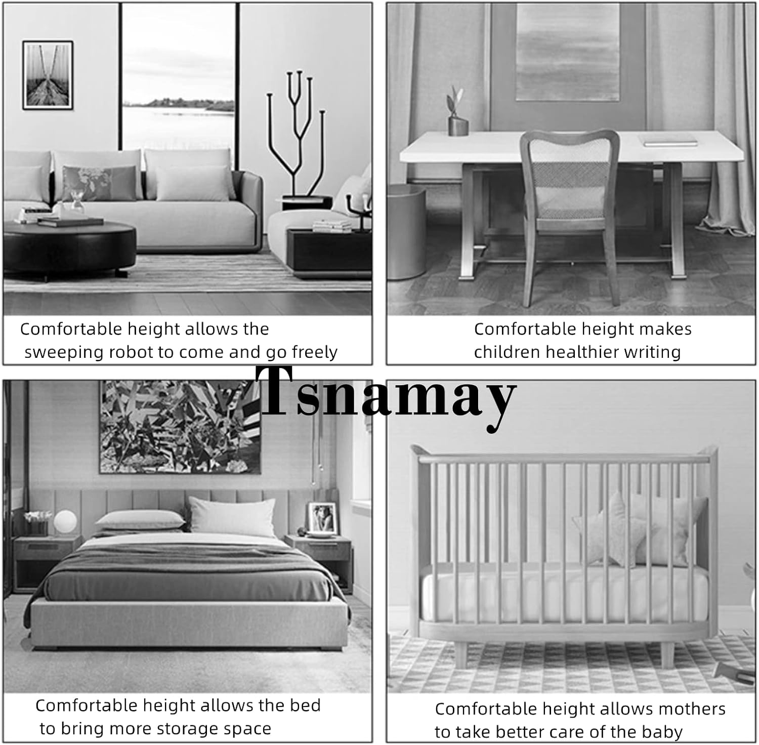 Elevadores autoadhesivos de 2 pulgadas para camas y muebles, elevadores de muebles de acero a muebles o camas pesados, elevadores autoadhesivos para