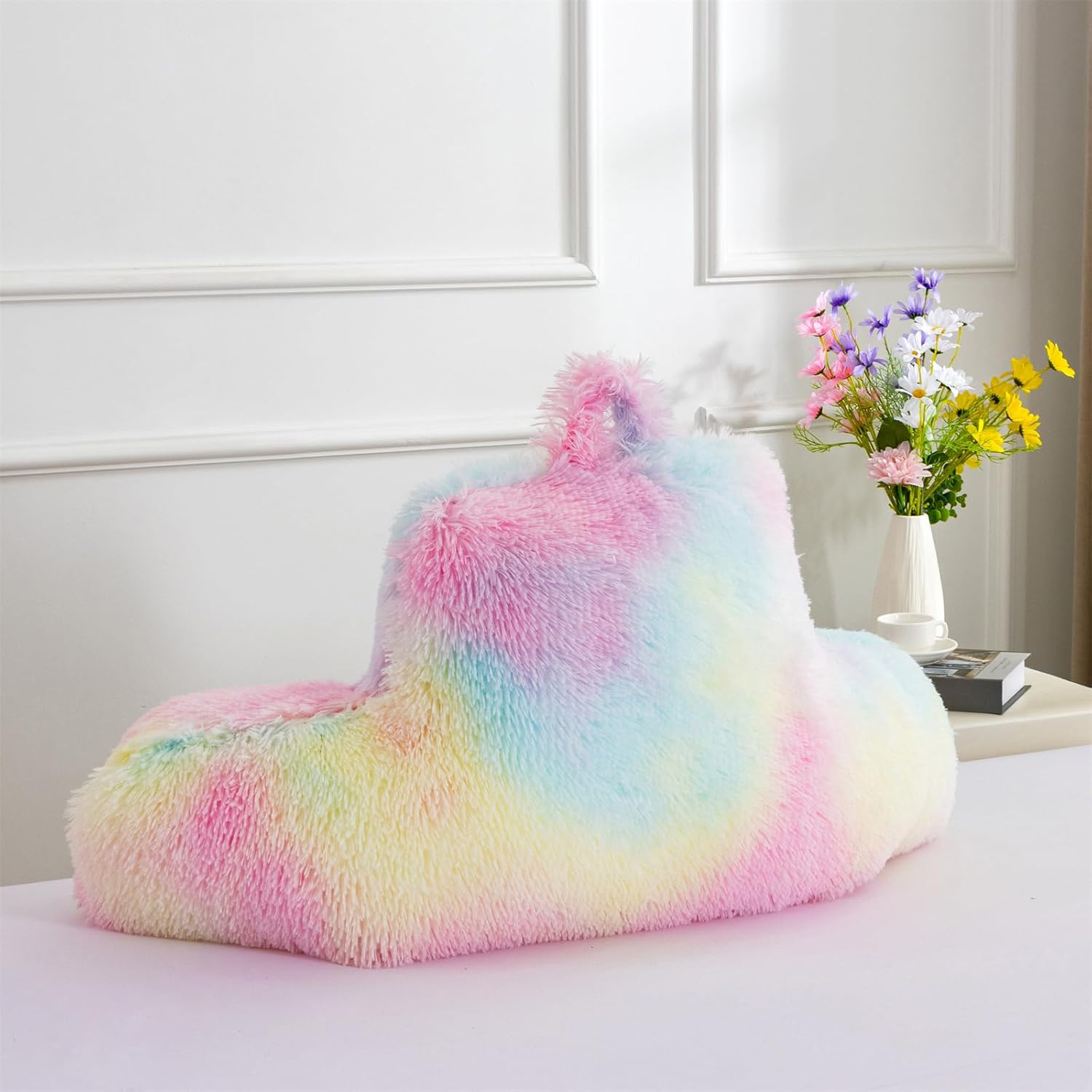 Aimuan Almohada de lectura para reposo en cama, almohada grande de respaldo para adultos con brazos y soporte de espalda para sentarse en la cama,