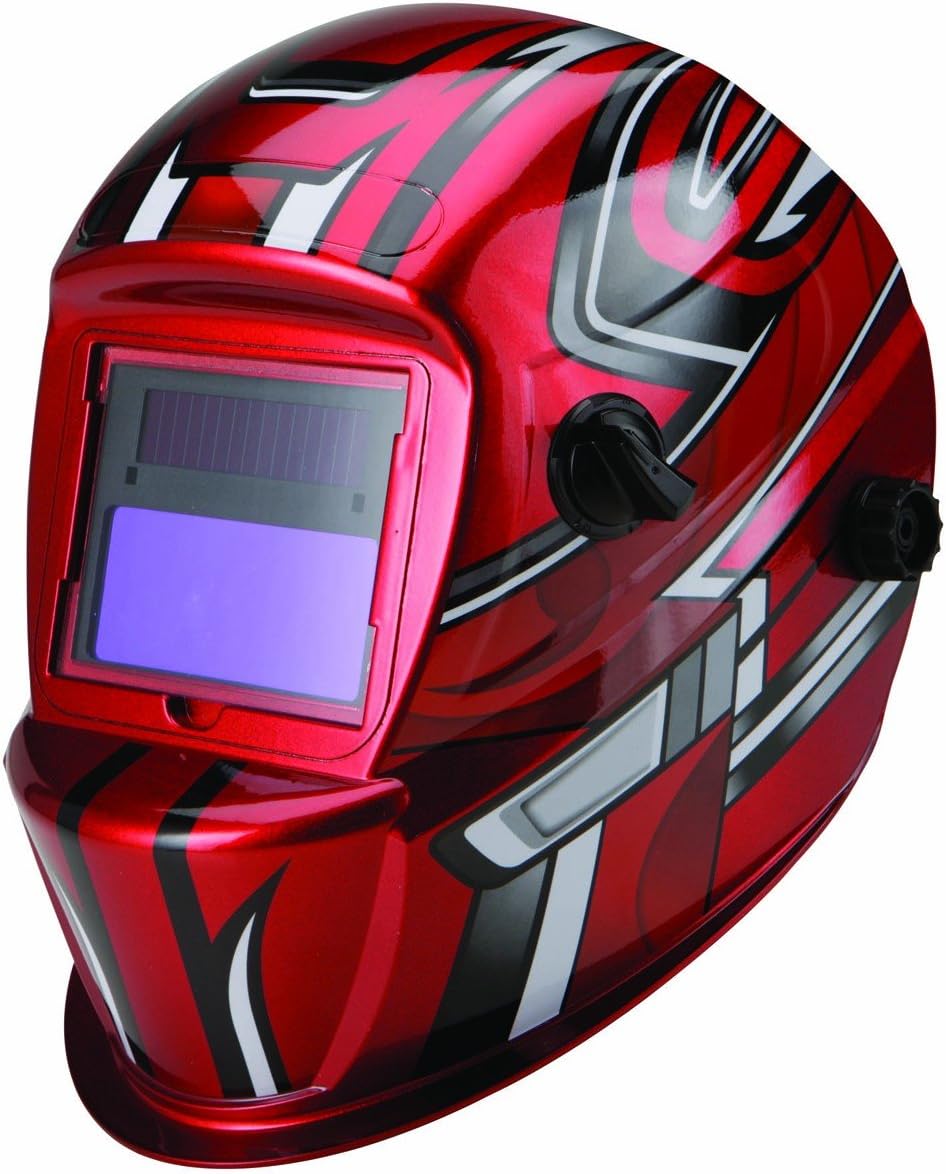 Casco de soldadura de oscurecimiento automático con diseño de rayas de carreras