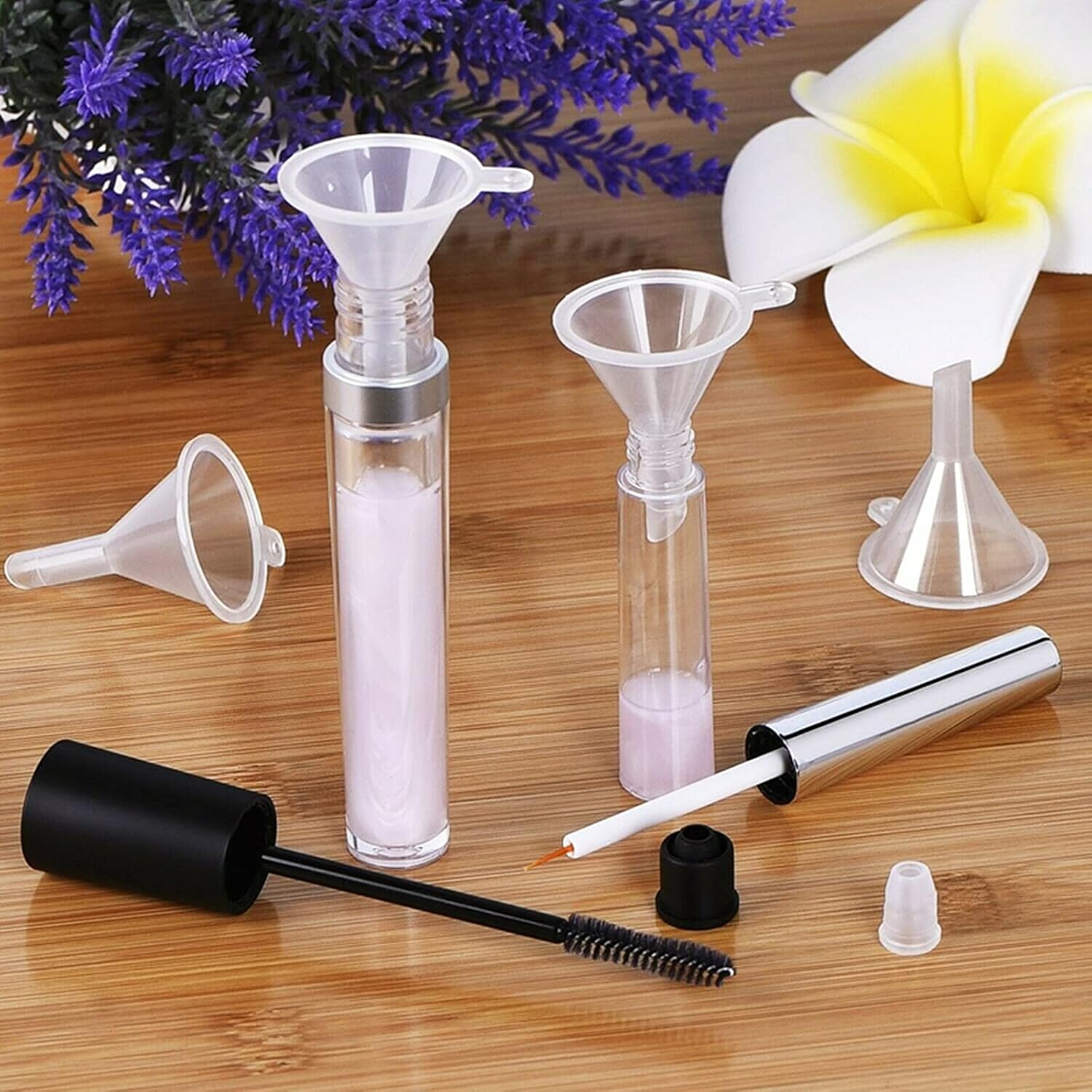 Tubo de rímel vacío y varita delineador de ojos, tubo de rímel de 0.3 onzas líquidas, botella contenedor de pestañas, máscara vacía de 0.2 fl oz y