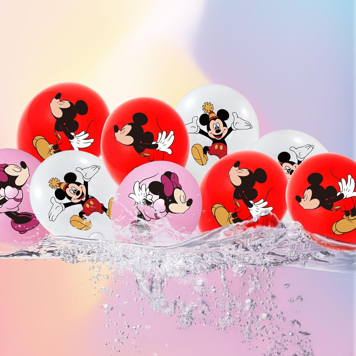 36 piezas de decoración de cumpleaños de ratón de dibujos animados de 12 pulgadas, juego de globos de látex festivos de fantasía para niños y niñas