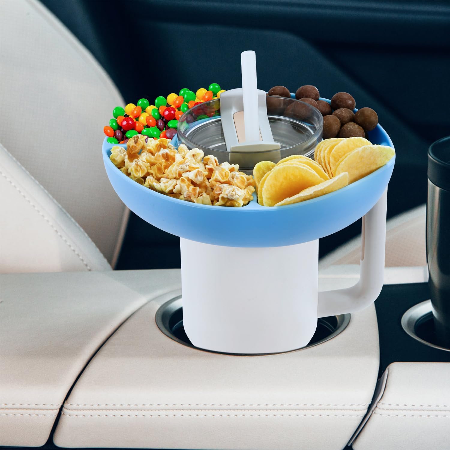 Bandeja de aperitivos para vaso Stanley H2.0 de 30 onzas, recipiente reutilizable para almacenamiento de aperitivos, recipientes con 4