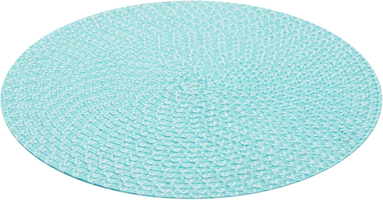 SHACOS Juego de 6 manteles individuales redondos trenzados, de dos tonos, lavables, resistentes al calor, para mesa de comedor, hogar, boda, fiesta,