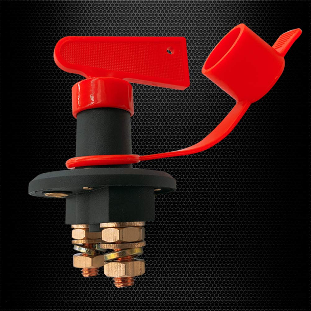 Ampper Kit de interruptor de desconexión de batería, interruptor de batería maestro de apagado de energía para automóviles marinos, barcos,