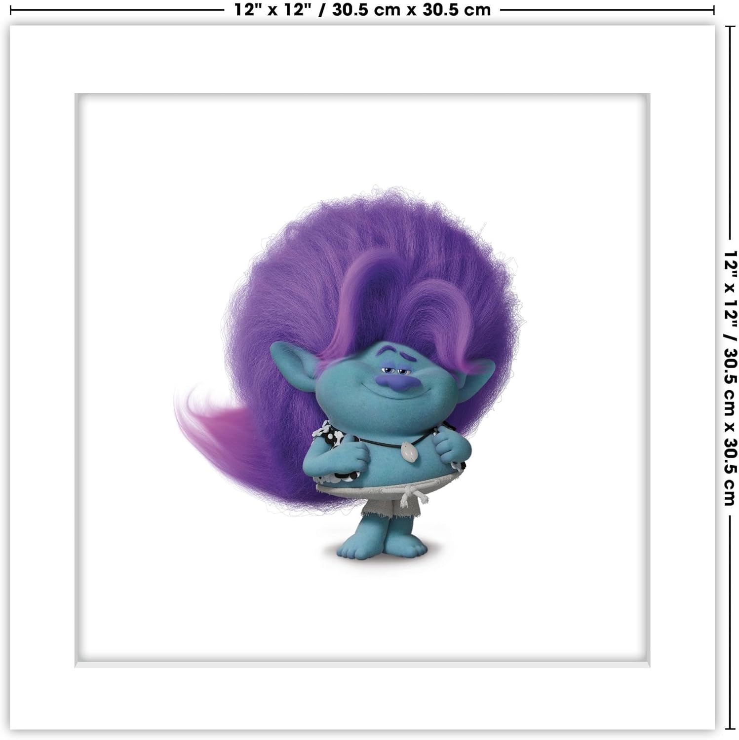 Trends International Gallery Pops Trolls Band Together – Póster de pared de Bruce, 12.00 x 12.00 pulgadas, versión de marco blanco