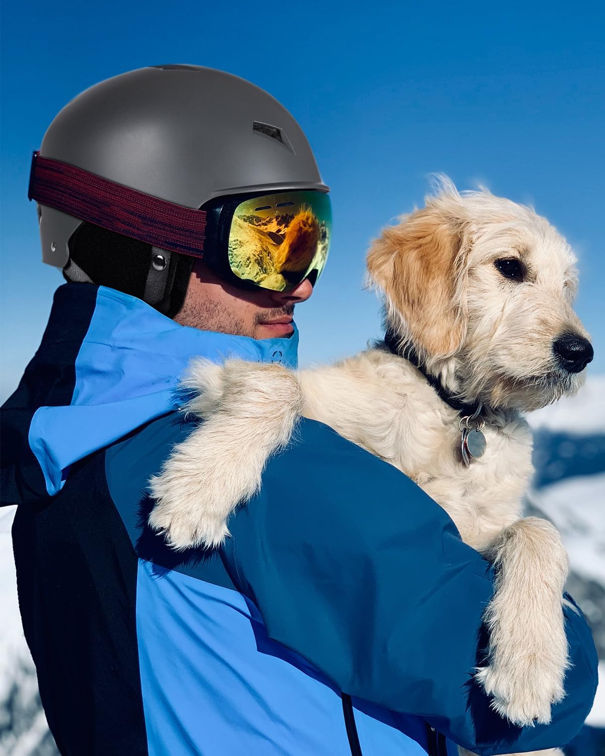 VICTGOAL Casco de esquí para adultos, hombres y mujeres, casco de snowboard con orejeras, carcasa de ABS y casco de nieve de espuma EPS ML tamaño