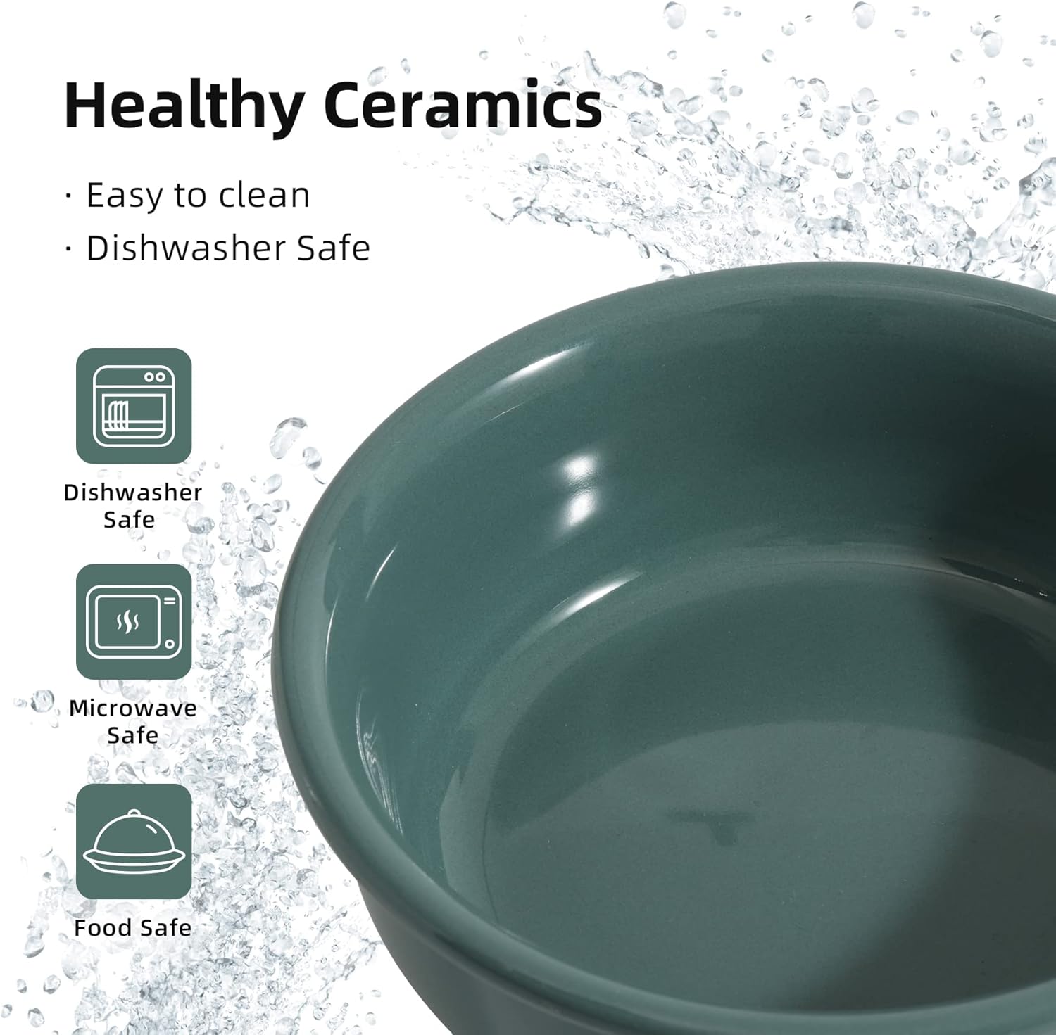 Havniva Ceramics – Tazón elevado para perros con soporte antideslizante, cuenco elevado para comida y agua para perros medianos (cuenco individual