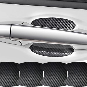 Ajxn 4 calcomanías para superficie de cuenco de puerta de automóvil, 3.34 x 3.42 pulgadas, película especial de fibra de carbono antiarañazos, Ajxn 4 calcomanías para superficie de cuenco de puerta de automóvil, 3.34 x 3.42 pulgadas, película especial de fibra de carbono antiarañazos,