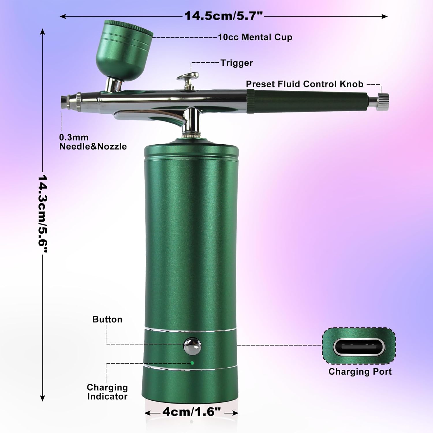 Airbrush-Kit – Compresor de aerógrafo inalámbrico recargable, pistola de aerógrafo de mano automática, juego de aerógrafo, cepillo de aire