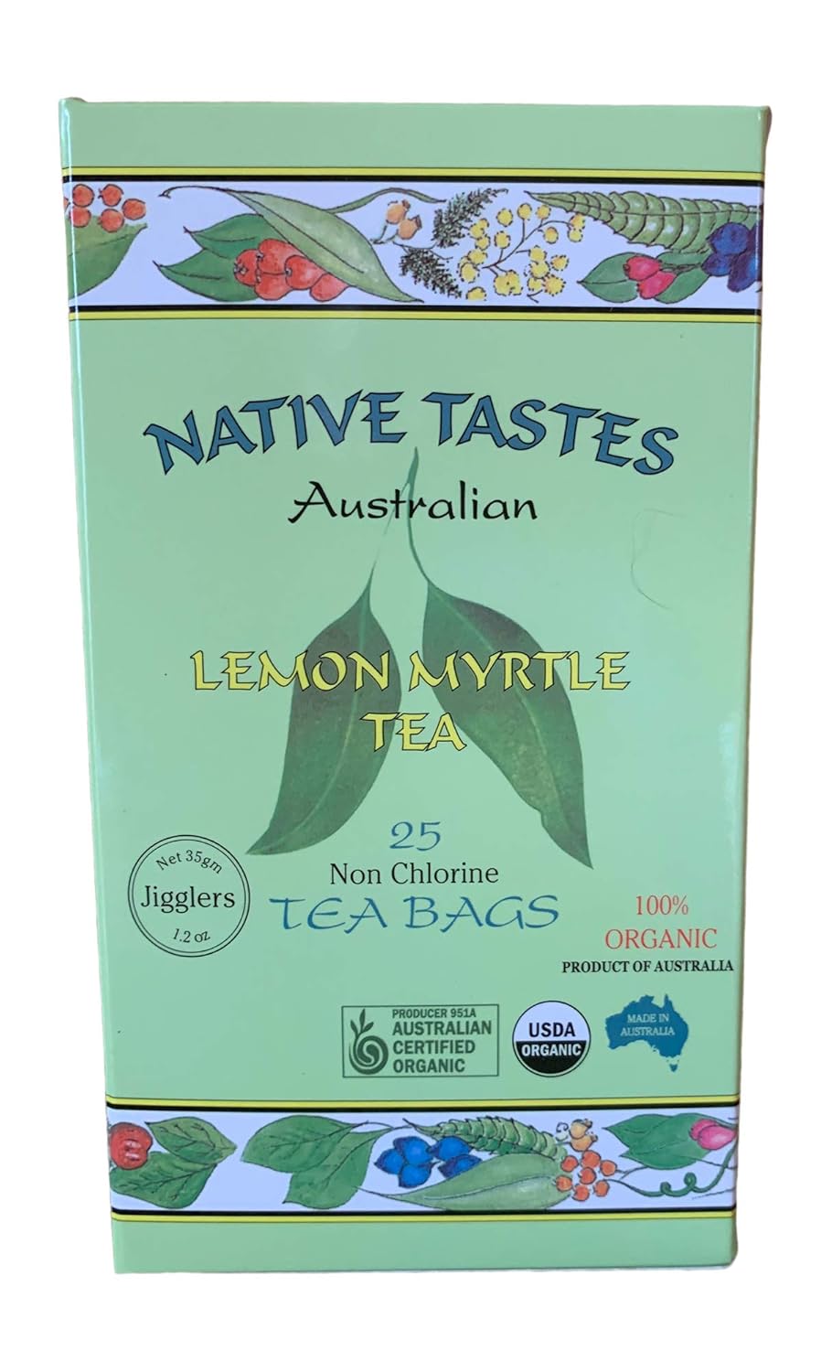 Té orgánico de mirto de limón australiano, sabor a limón más natural que el té de limoncillo cultivado en las selvas tropicales australianas. Gran