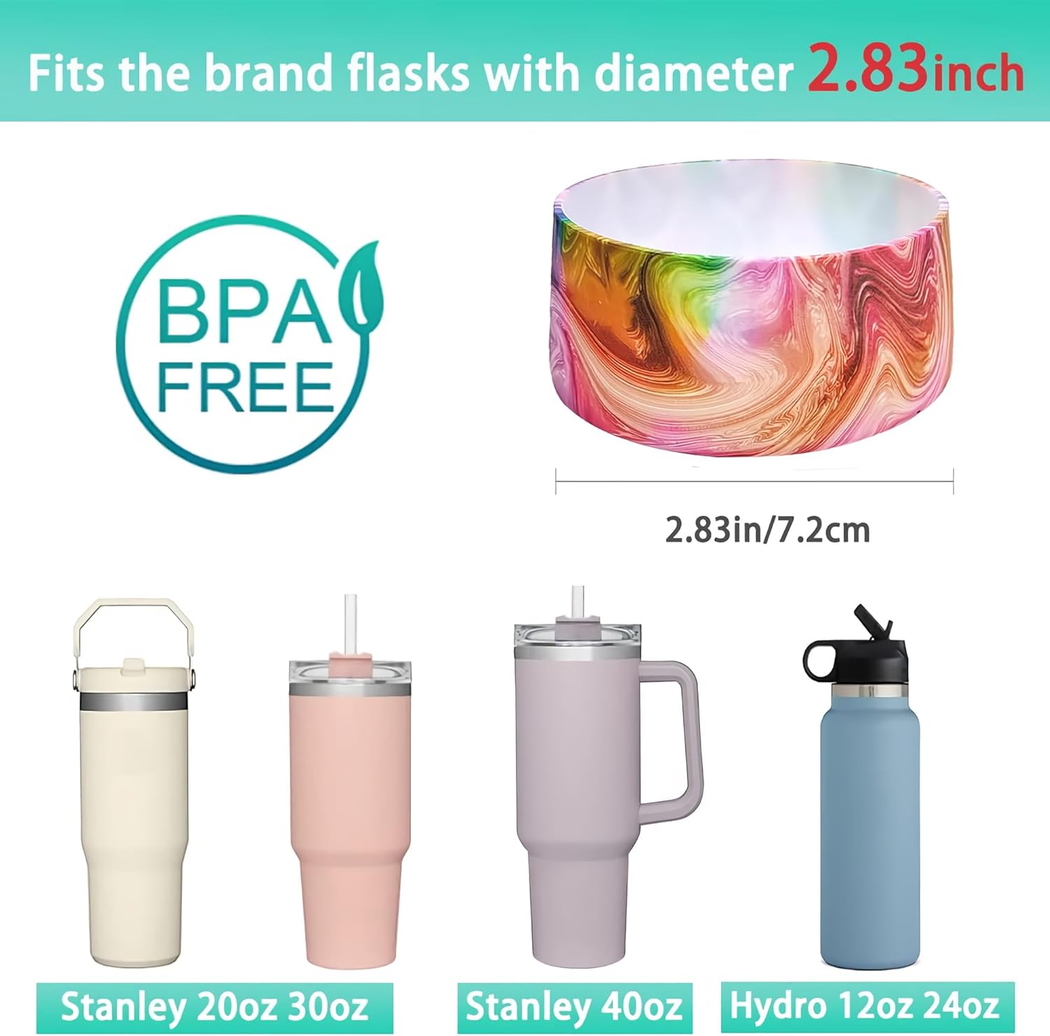 Funda protectora de silicona para boca ancha de 12 a 24 onzas, funda inferior antideslizante para botella de agua para Hydro Flask Yeti