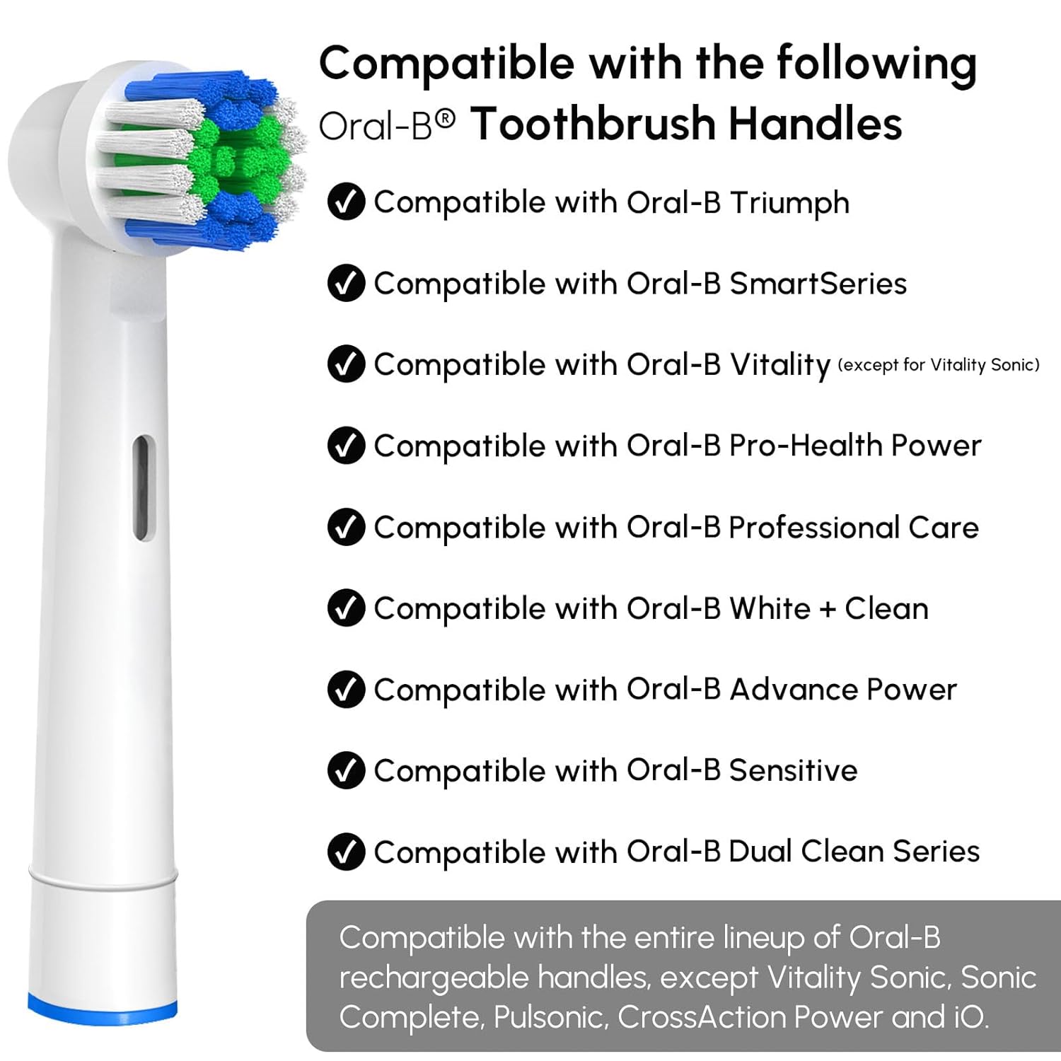 Cabezales de repuesto compatibles con Oral-B Braun, 16 cabezales de cepillo de dientes eléctricos profesionales para Oral B, cabezales de repuesto