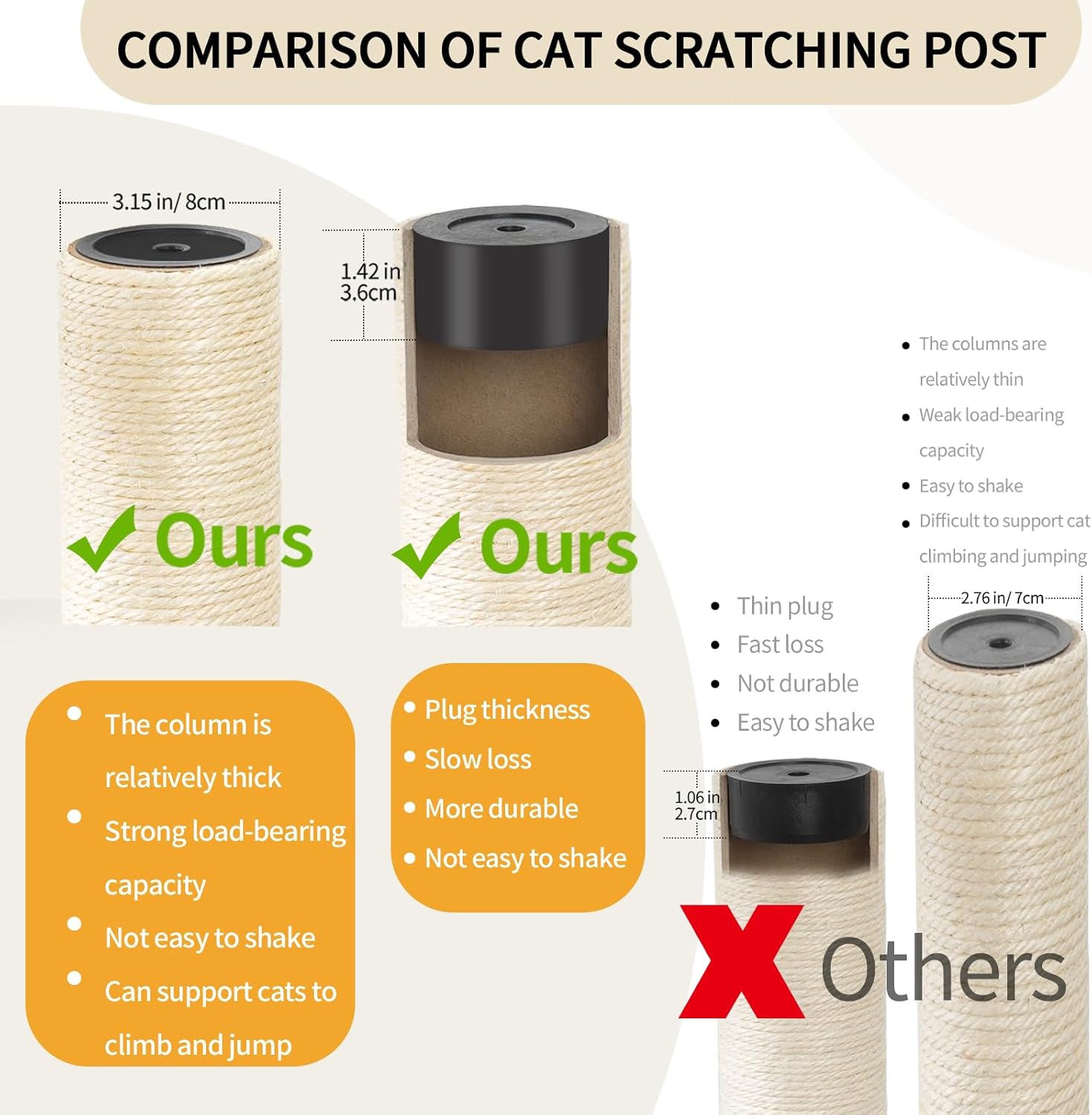 Torre de árbol para gatos grande y moderna de 59 pulgadas, torre para gatos, postes rascadores cubiertos de sisal para gatos de interior, árbol de