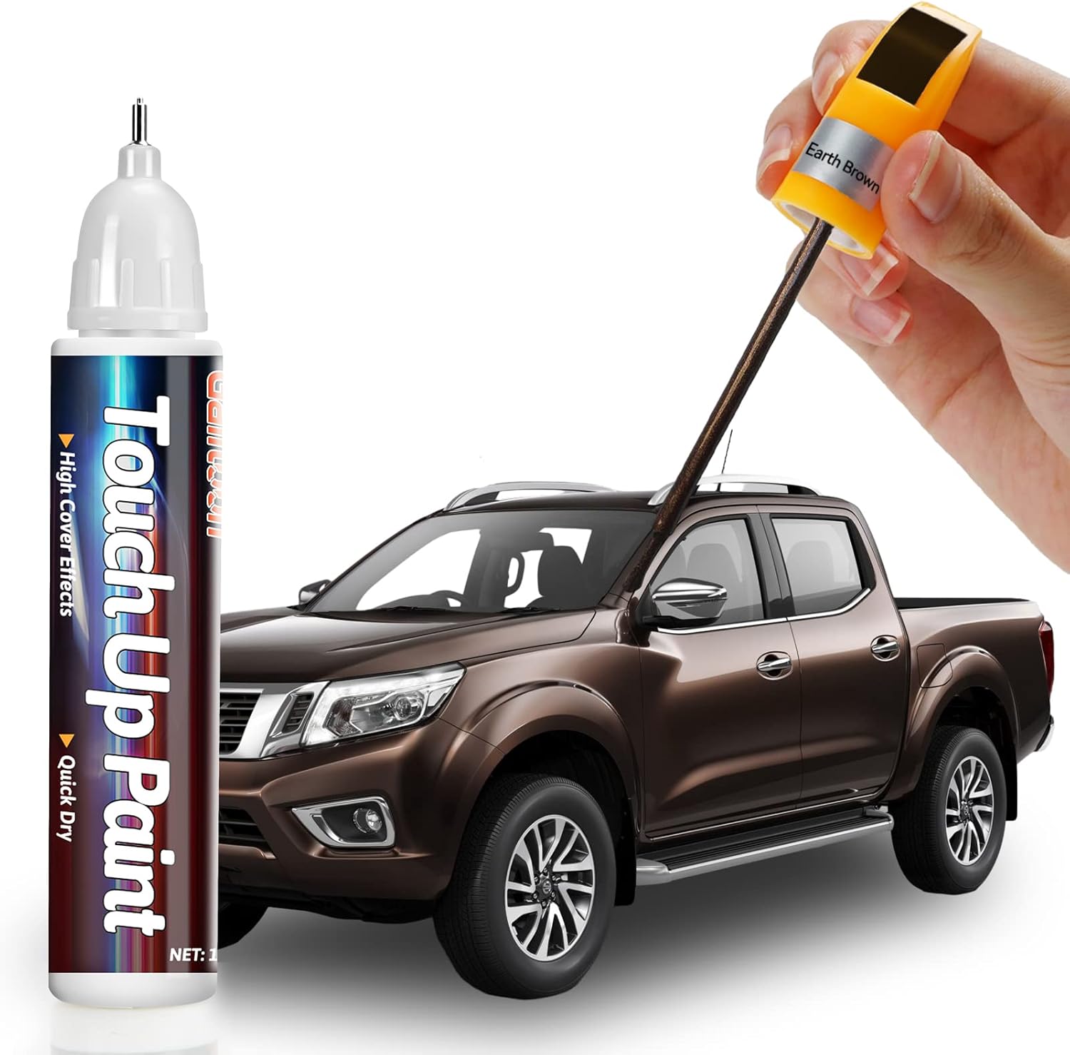 Bolígrafo de pintura de retoque marrón para automóviles, reparación de arañazos de pintura de automóvil, bolígrafo de pintura de retoque de auto dos