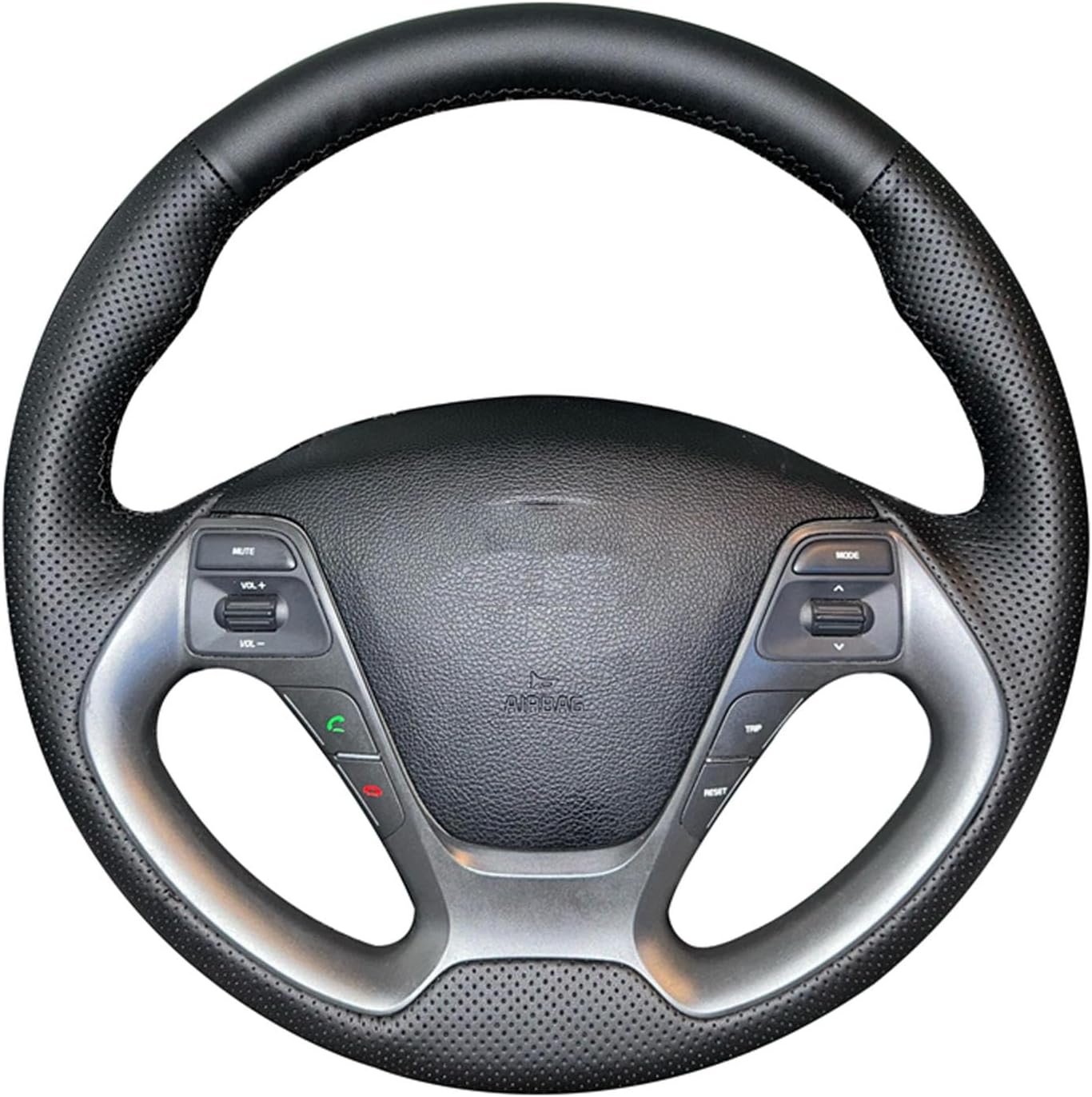 Funda de cuero cosida a mano para volante de automóvil, apta para Kia K3 2013 K2 Rio 2015 2016 Ceed Cee’d 2012-2017 Cerato Accesorios