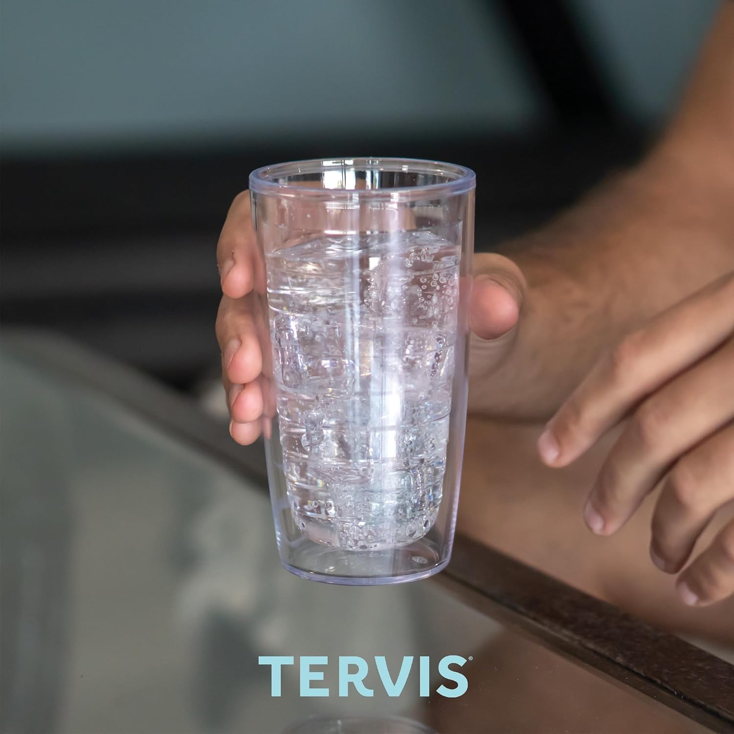 Tervis Vaso aislado de doble pared Stay Wild hecho en Estados Unidos mantiene las bebidas frías y calientes, 16 onzas, transparente
