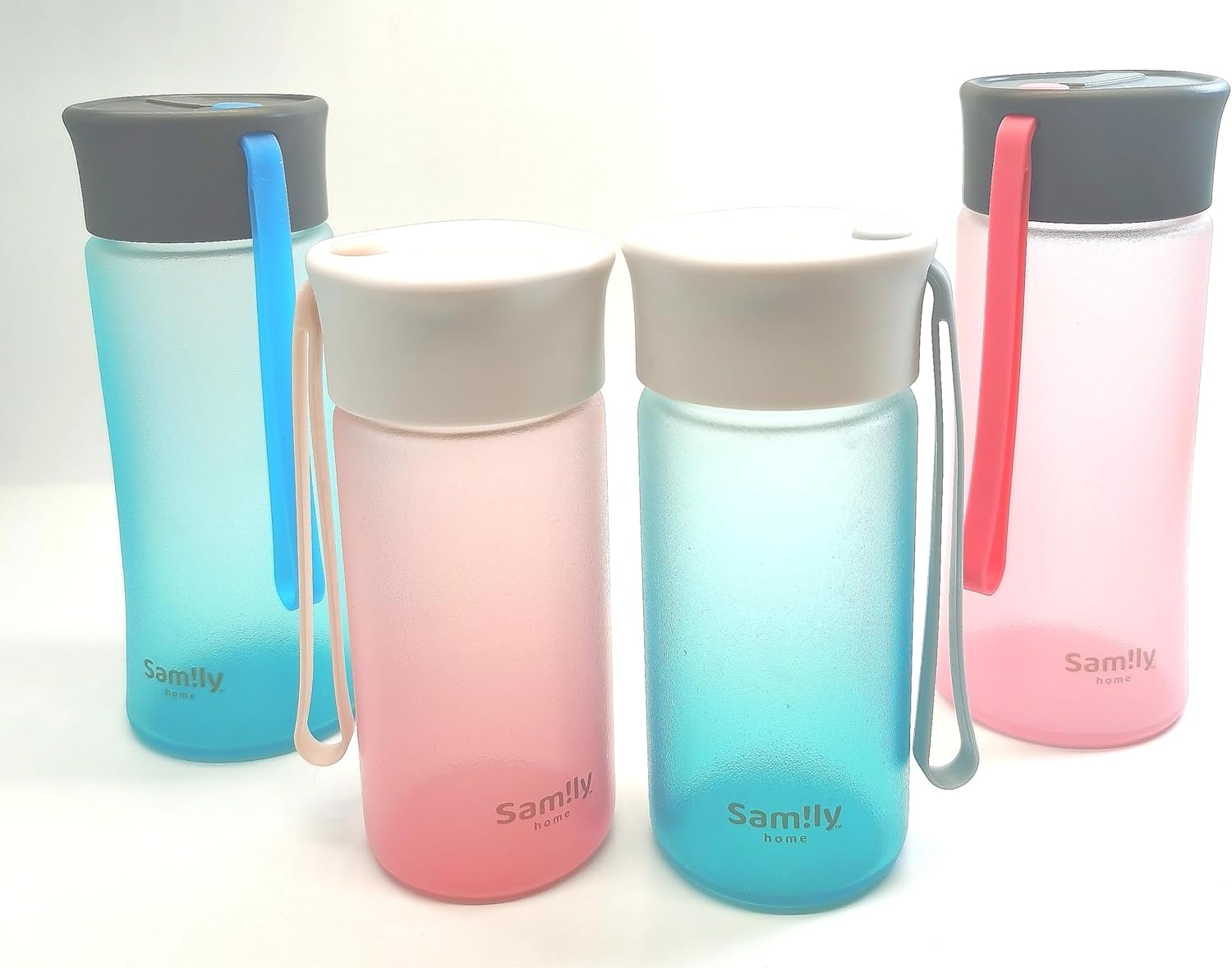 Botella de vidrio recubierta de silicona de 13 oz12.8 fl oz con tapa gris a prueba de fugas, botella de agua pequeña, bonita y linda (botella rosa)