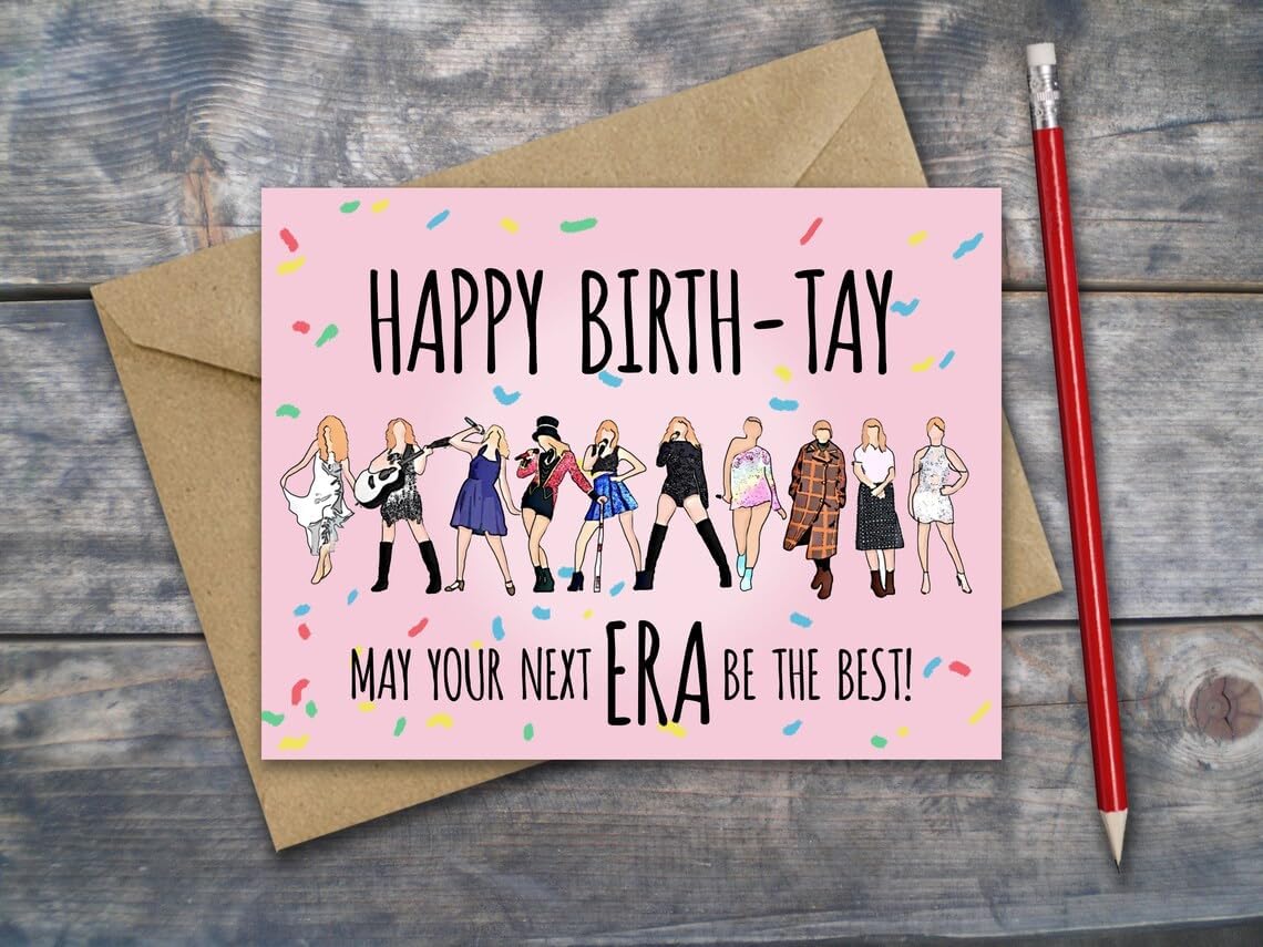 Divertidos estilos de tarjetas de cumpleaños, estilo plegable de la era de la cantante, gran regalo de cumpleaños para mujeres, niñas, él, hombres