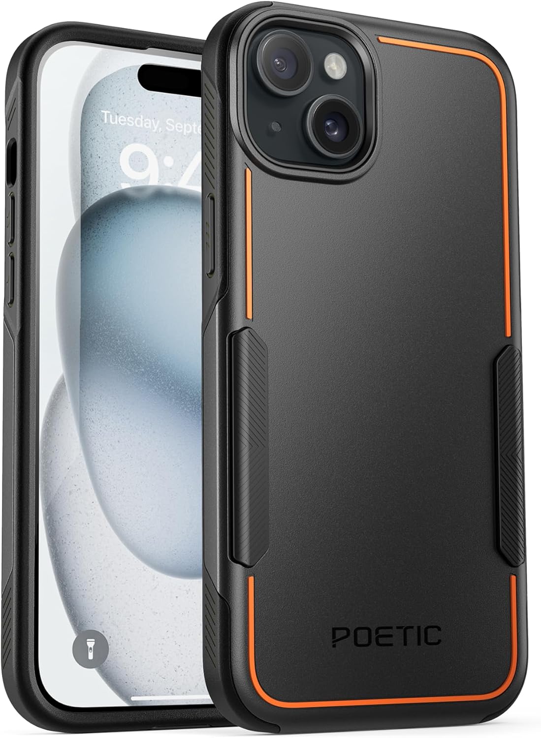 Poetic Neon Series – Funda para iPhone 15, de doble capa, resistente, resistente, ligera, delgada, a prueba de golpes, protección contra caídas,