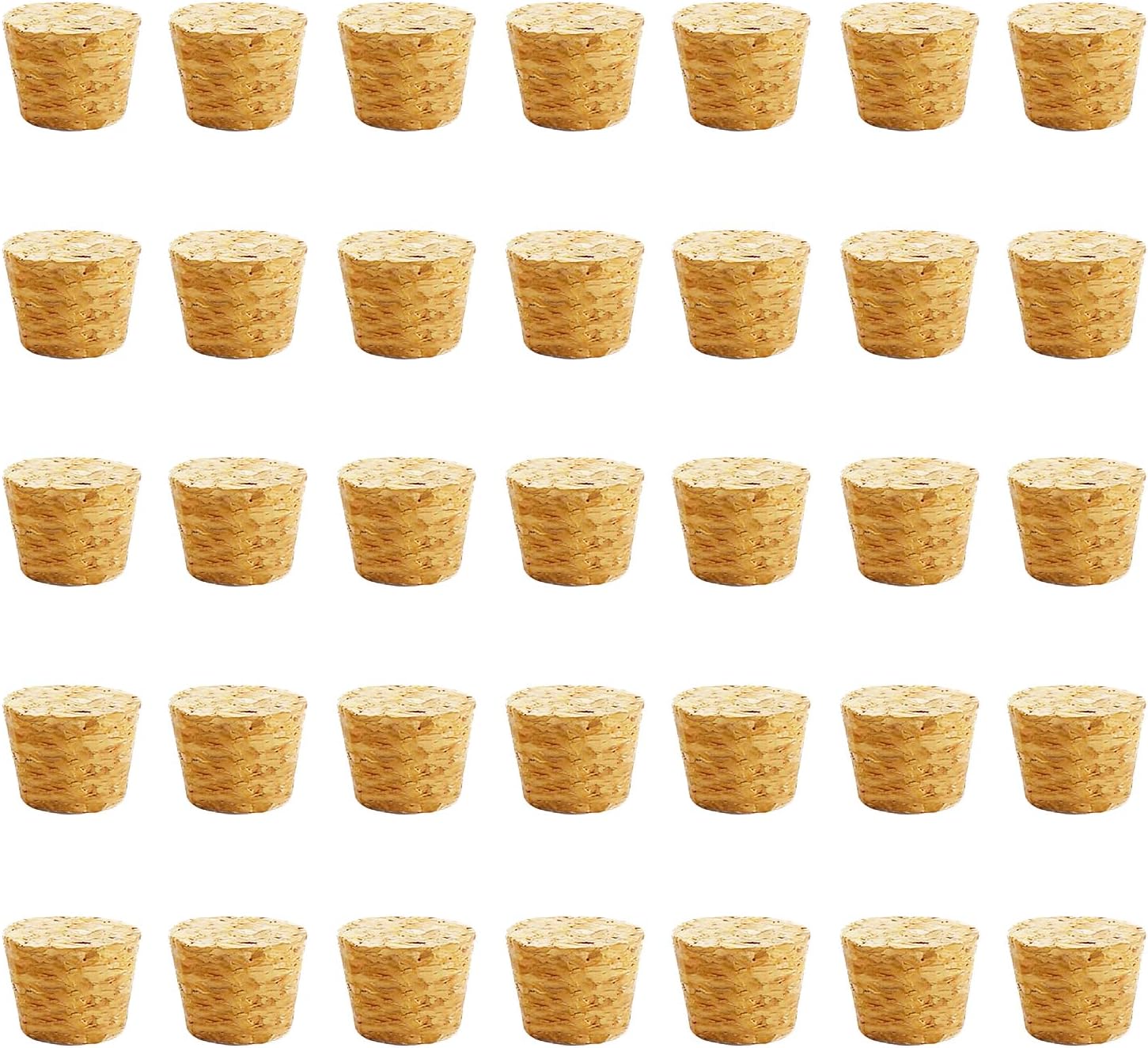 50 tapones de corcho cónicos de madera para vino, tapones de sellado reutilizables para botellas, bares, manualidades, accesorios de cocina (0.630 x