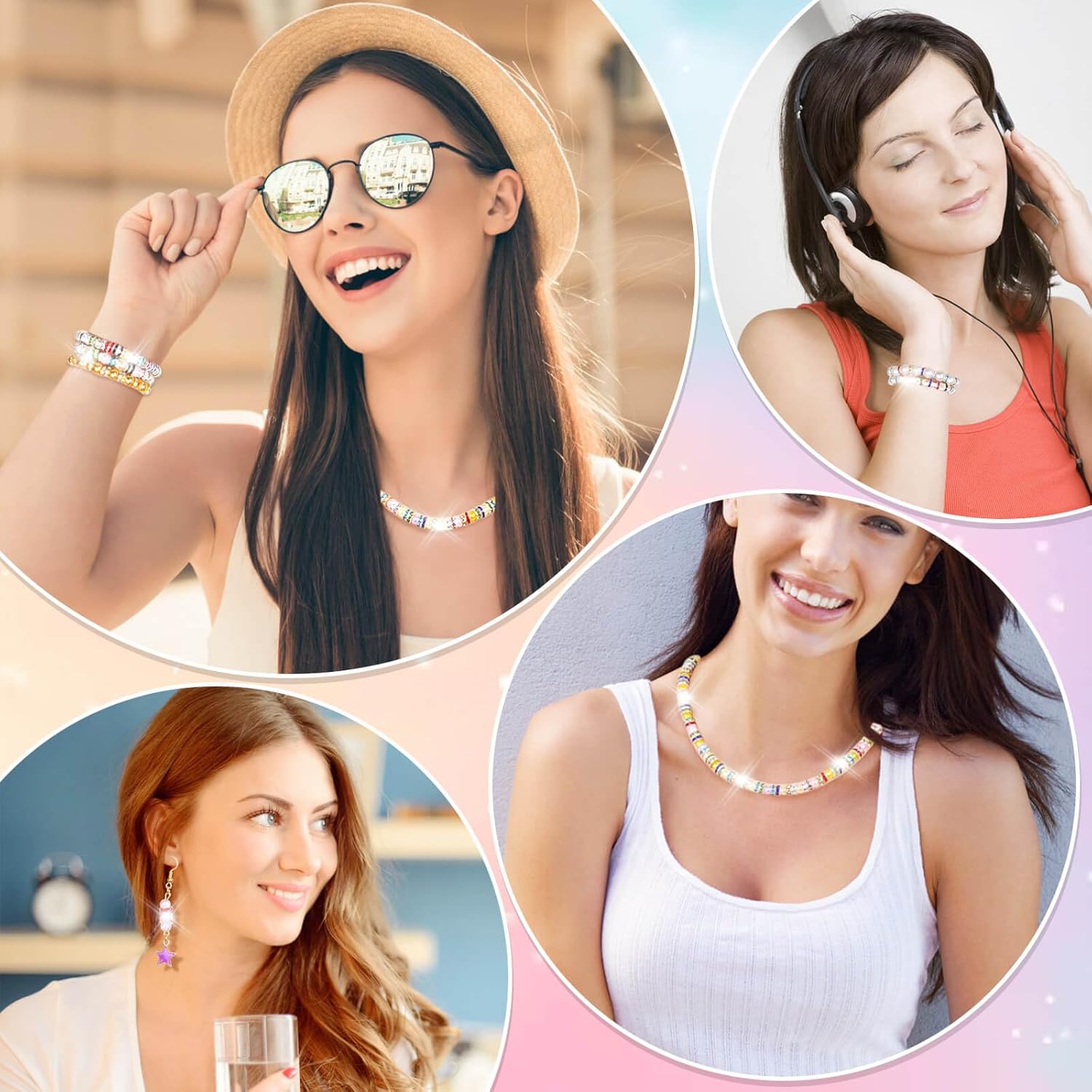 Rondelle – Cuentas espaciadoras para hacer joyas, 600 cuentas espaciadoras de diamantes de imitación para pulseras, cuentas focales para bolígrafos