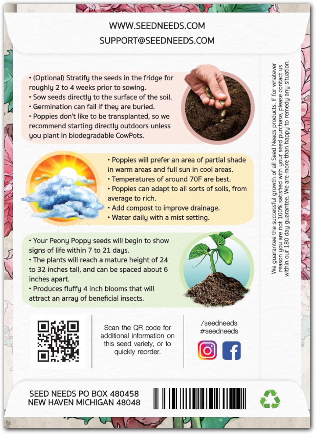 Seed Needs, Semillas de amapola roja  10,000 semillas tradicionales para plantar papaver rhoeas  Amapola de maíz anual que atrae mariposas al jardín