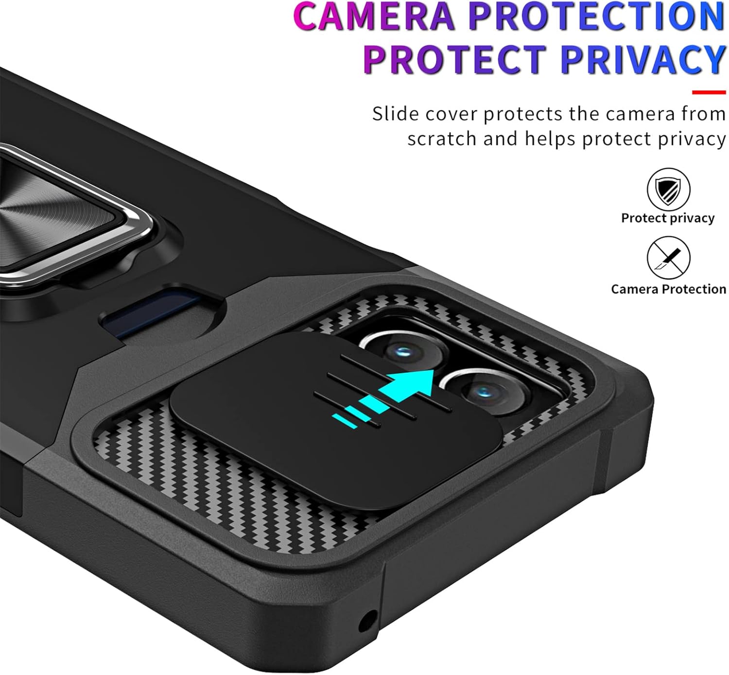 Ysnzaq Funda para Xiaomi Redmi Note 12 4G con tarjetero y cámara deslizante (no 5G), cubierta protectora de grado militar a prueba de golpes para