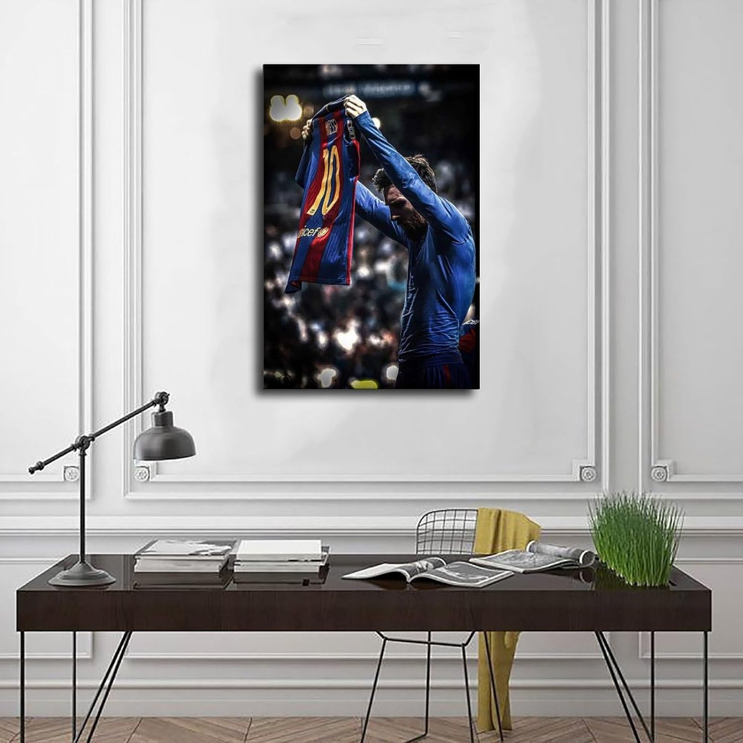 Lionel Póster Messi 24 Póster en lienzo para pared, decoración para el hogar, dormitorio, sala de estar, regalos, sin marco 12 x 18 pulgadas (11.8 x