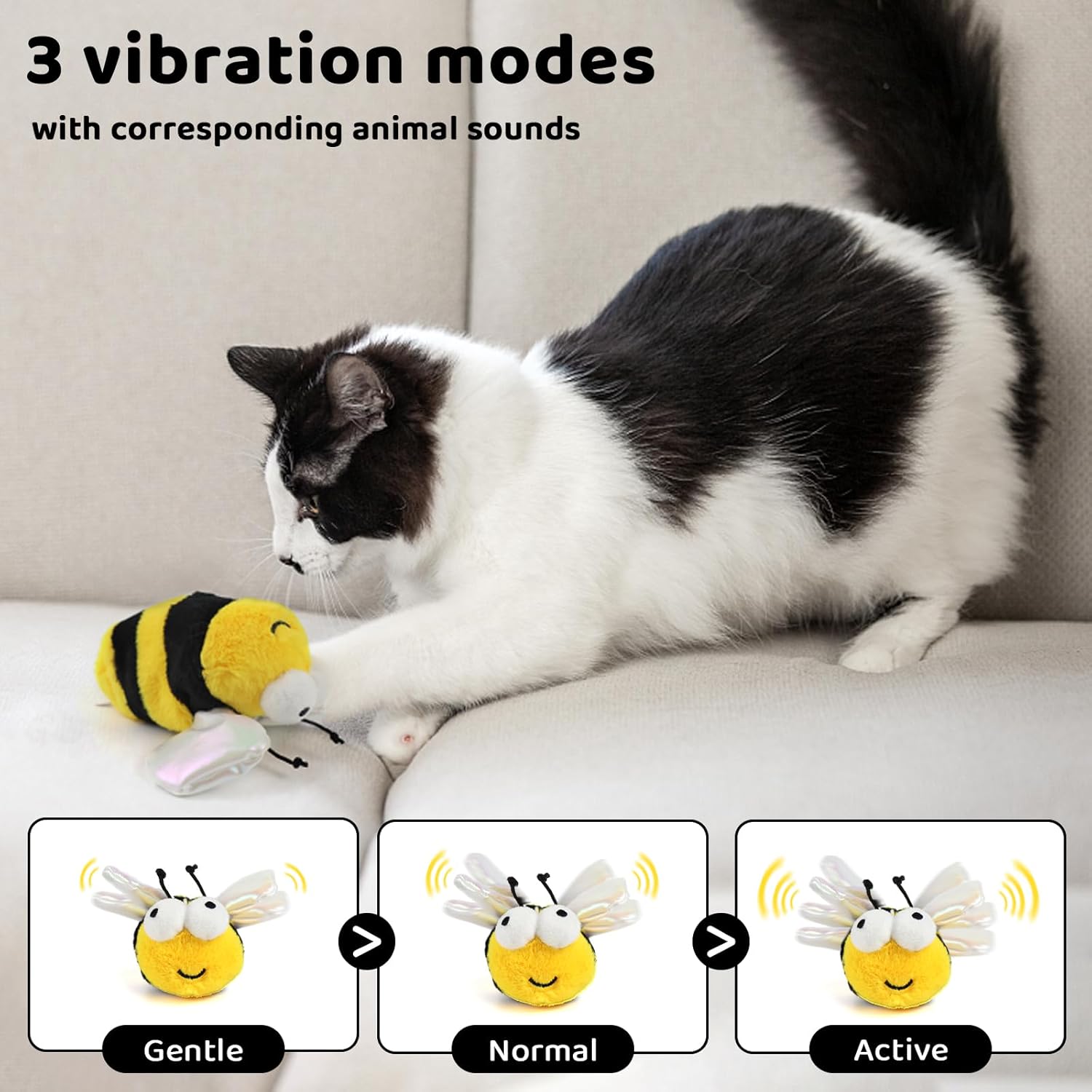 Juguete para gatos con hierba gatera activada al tacto, juguete interactivo para interiores para todas las razas de mascotas, juguetes de peluche
