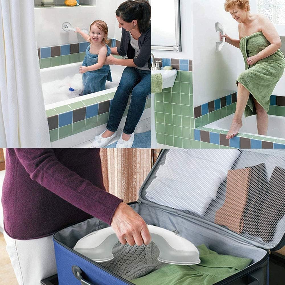 Asas de ducha  Barras de seguridad youmotu de 12 pulgadas con succión para personas mayorespersonas mayores, manijas de baño para bañera para