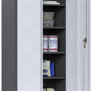 SUXXAN Armario de almacenamiento de metal alto para garaje con rueda y asa para garaje en el hogarestantes ajustables, con cerradura, refuerzo y SUXXAN Armario de almacenamiento de metal alto para garaje con rueda y asa para garaje en el hogarestantes ajustables, con cerradura, refuerzo y