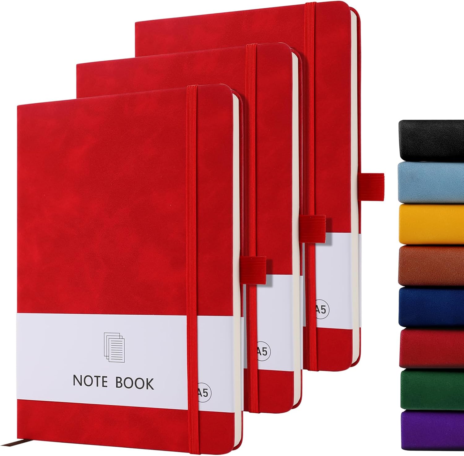 Diario para cuaderno, paquete de 3 cuadernos A5 para el trabajo, 3.53 ozm, papel grueso de alta calidad, 200 páginas, cuaderno de tapa dura A5 con